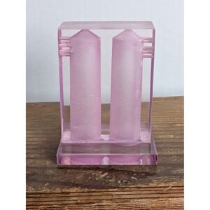 Vintage Pink Acrylic Salt & Pepper Shakers Set Modern Lucite – No Plugs
